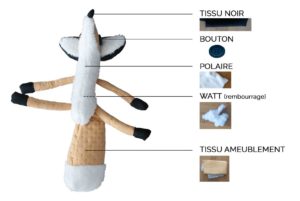 anatomie du renard et type de tissu utilisé