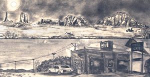 dessins au crayon de papier de paysages américain