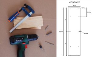 Plan de perçage sur le montant