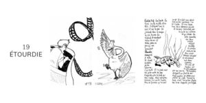 Dessin noir et blanc d'un manège