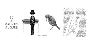 Dessin noir et blanc d'un corbeau