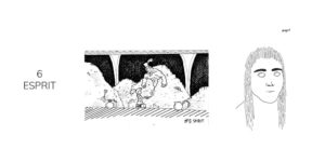 Dessin noir et blanc d'un esprit inktober 2021