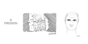 Dessin noir et blanc de la pression inktober 2021