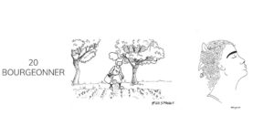 Dessin noir et blanc de bourgeonner inktober 2021