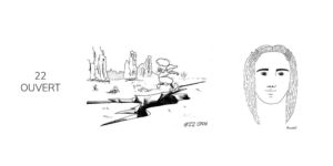 Dessin noir et blanc de ouvert inktober 2021
