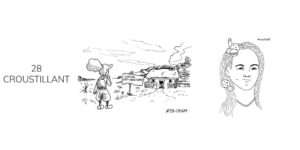 Dessin noir et blanc de croustillant inktober 2021
