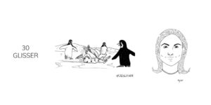 Dessin noir et blanc de glisser inktober 2021